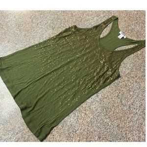Old Navy green gold sequin tank sz S woman's EUC